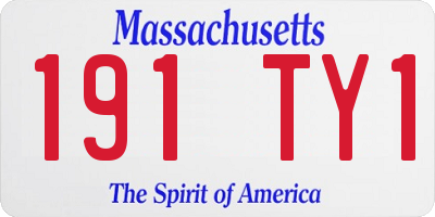 MA license plate 191TY1