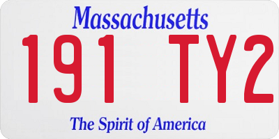 MA license plate 191TY2