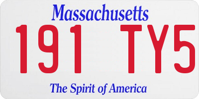 MA license plate 191TY5
