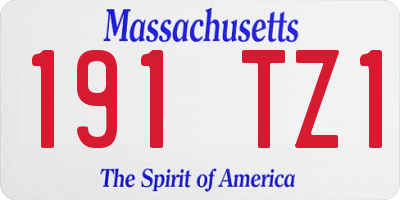 MA license plate 191TZ1