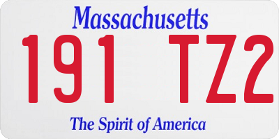 MA license plate 191TZ2