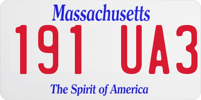 MA license plate 191UA3