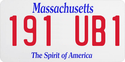 MA license plate 191UB1