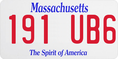 MA license plate 191UB6
