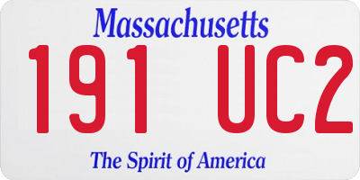 MA license plate 191UC2