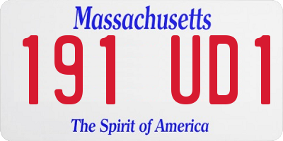 MA license plate 191UD1