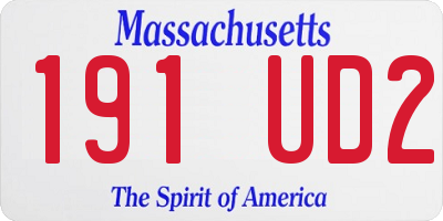 MA license plate 191UD2