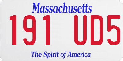 MA license plate 191UD5