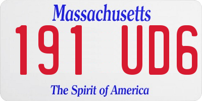 MA license plate 191UD6