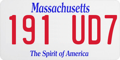 MA license plate 191UD7