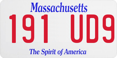MA license plate 191UD9