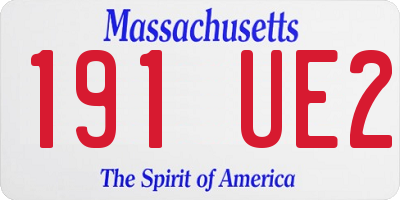 MA license plate 191UE2