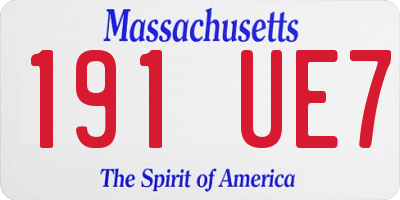 MA license plate 191UE7
