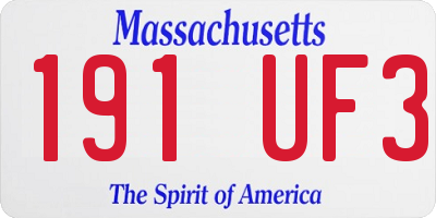 MA license plate 191UF3