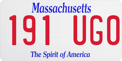 MA license plate 191UG0