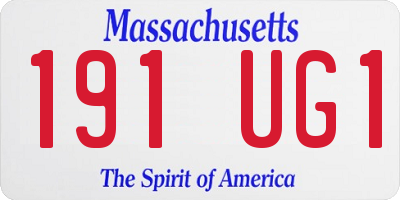 MA license plate 191UG1