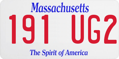 MA license plate 191UG2
