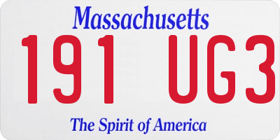 MA license plate 191UG3
