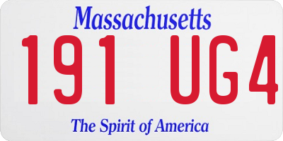 MA license plate 191UG4