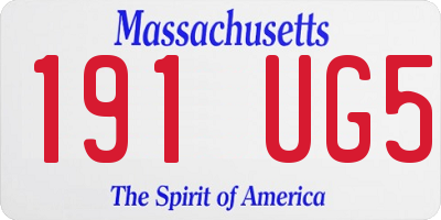 MA license plate 191UG5