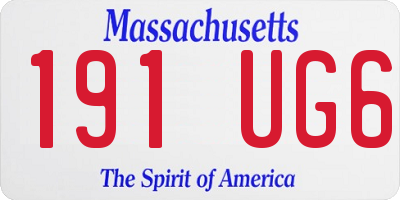 MA license plate 191UG6