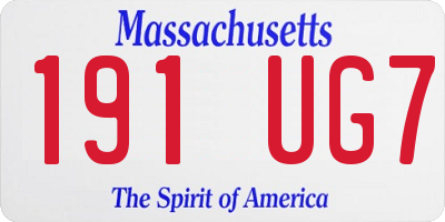 MA license plate 191UG7