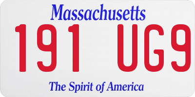 MA license plate 191UG9