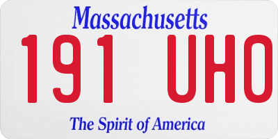 MA license plate 191UH0