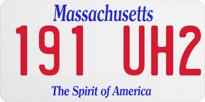 MA license plate 191UH2