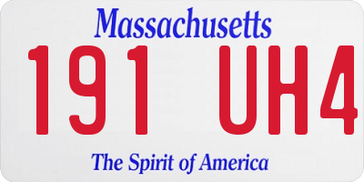 MA license plate 191UH4