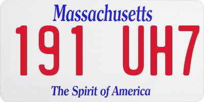 MA license plate 191UH7