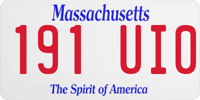 MA license plate 191UI0