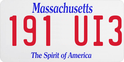 MA license plate 191UI3