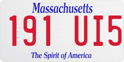 MA license plate 191UI5