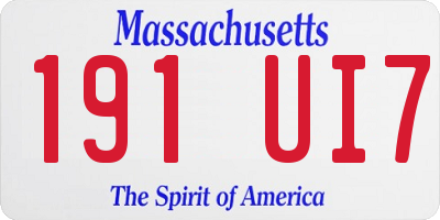 MA license plate 191UI7