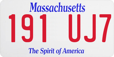 MA license plate 191UJ7