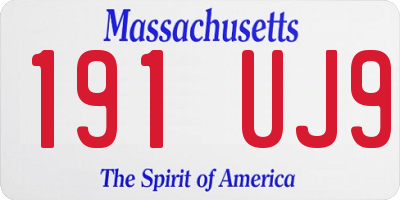 MA license plate 191UJ9