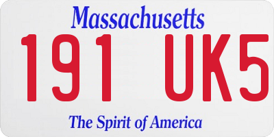 MA license plate 191UK5
