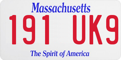 MA license plate 191UK9