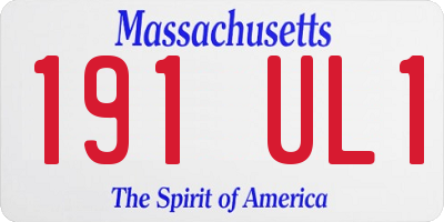 MA license plate 191UL1