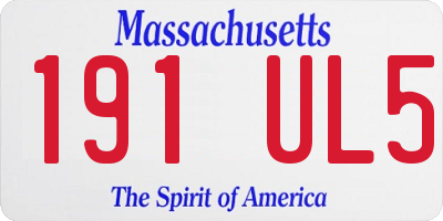 MA license plate 191UL5