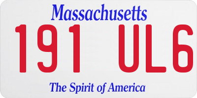 MA license plate 191UL6