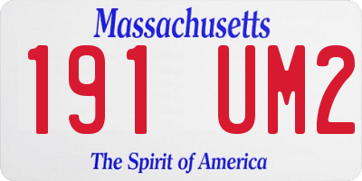 MA license plate 191UM2