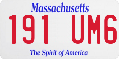 MA license plate 191UM6