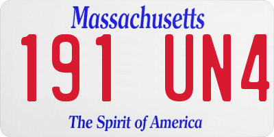 MA license plate 191UN4