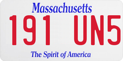 MA license plate 191UN5