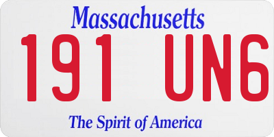 MA license plate 191UN6