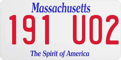 MA license plate 191UO2