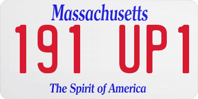 MA license plate 191UP1