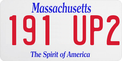 MA license plate 191UP2